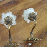 Pair of bronze wall lamps