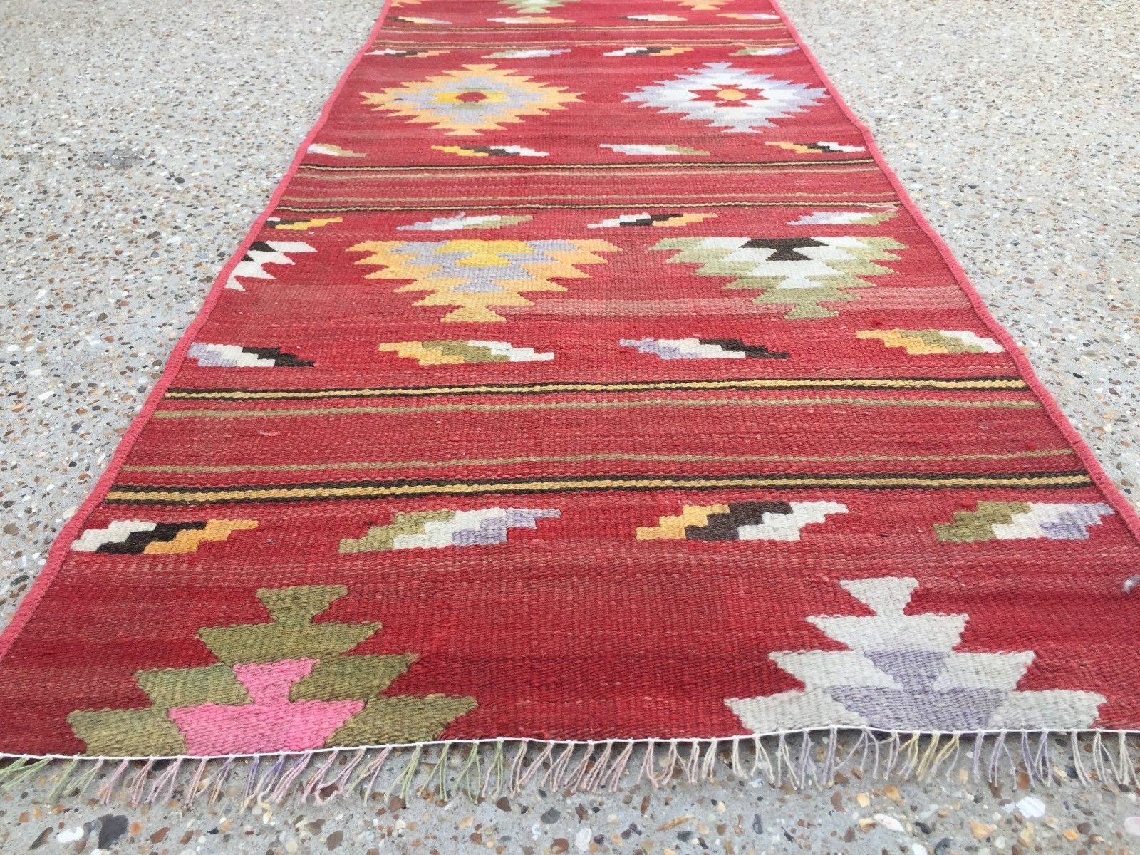 Turkish narrow kilim runner, 180x67cm