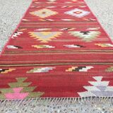 Turkish narrow kilim runner, 180x67cm