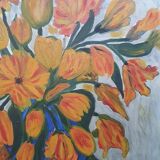 Oil on canvas flower