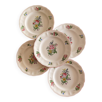 5 assiettes à cake "Réverbère fin" KG Lunéville