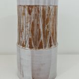 Large ceramic cylinder vase by Les Argonautes