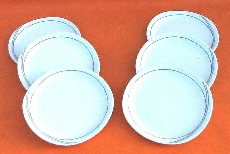 Suite of 6 cheese plates / dessert porcelain décor symphony