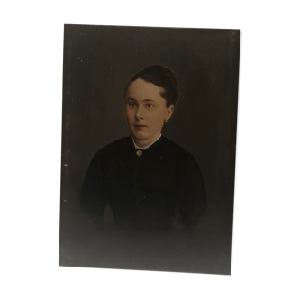 Oil on wood portrait