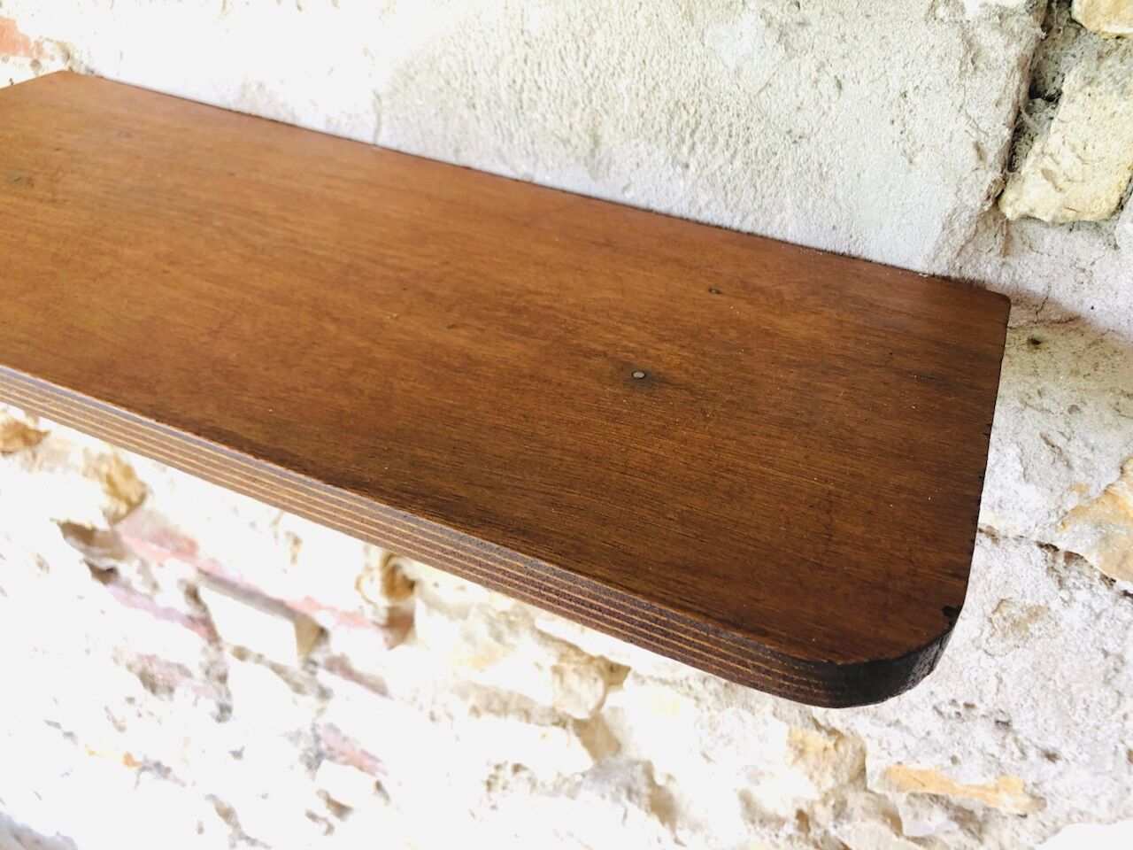 Vintage bent wood wall shelf circa 60