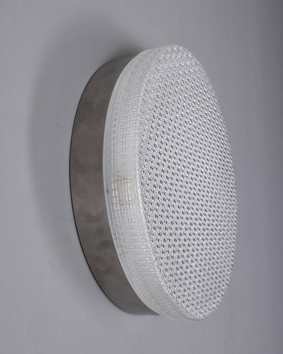 Vintage 70s metal and plastic ceiling lamp, Italian design