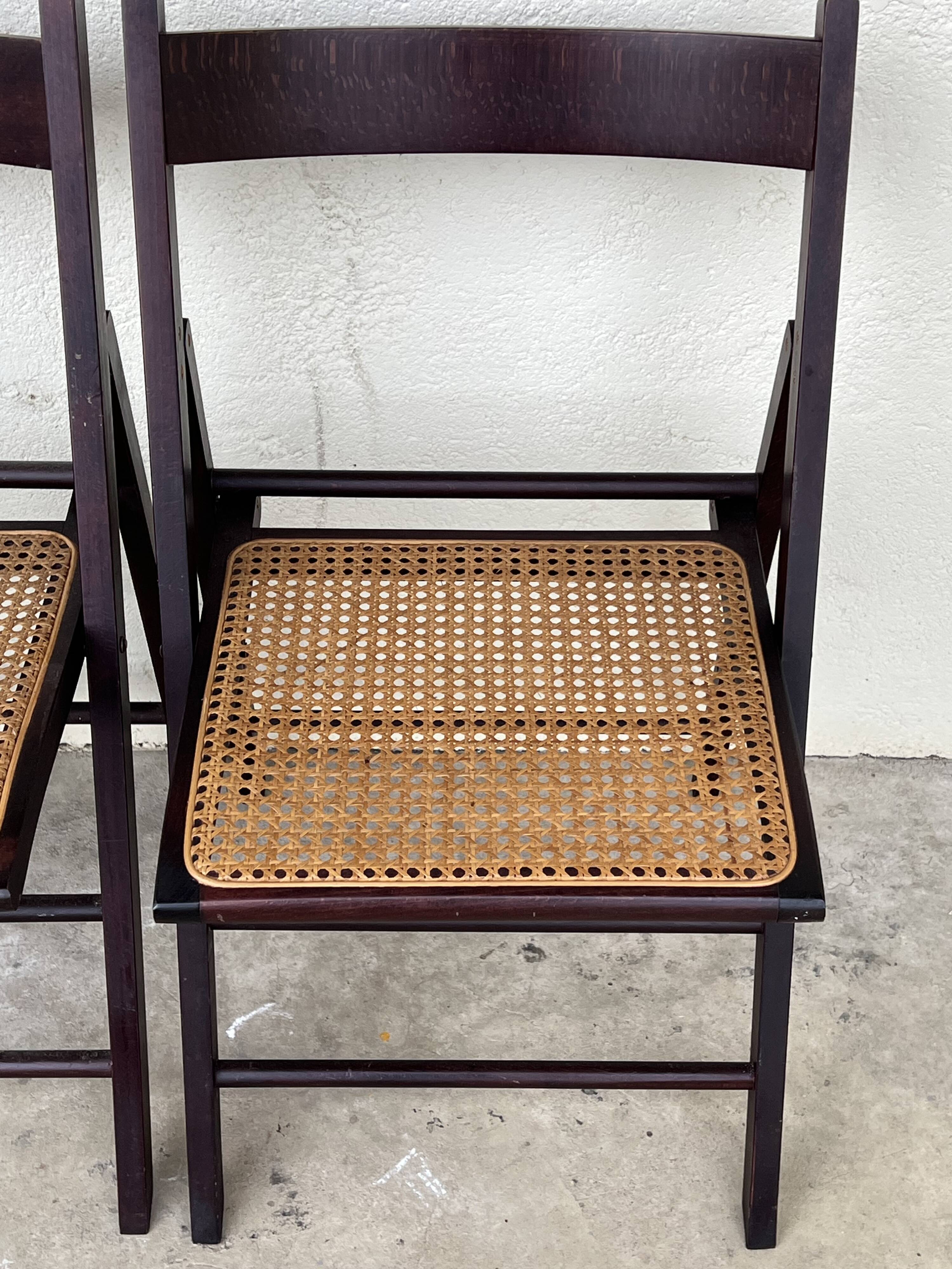 Cane folding chairs
