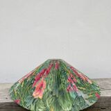 Pleated lampshade with floral patterns