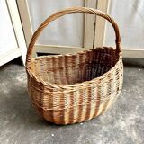 Woven wicker basket
