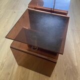 Table de chevet et porte revue en plexiglass de Michel Dumas pour Roche Bobois 1970