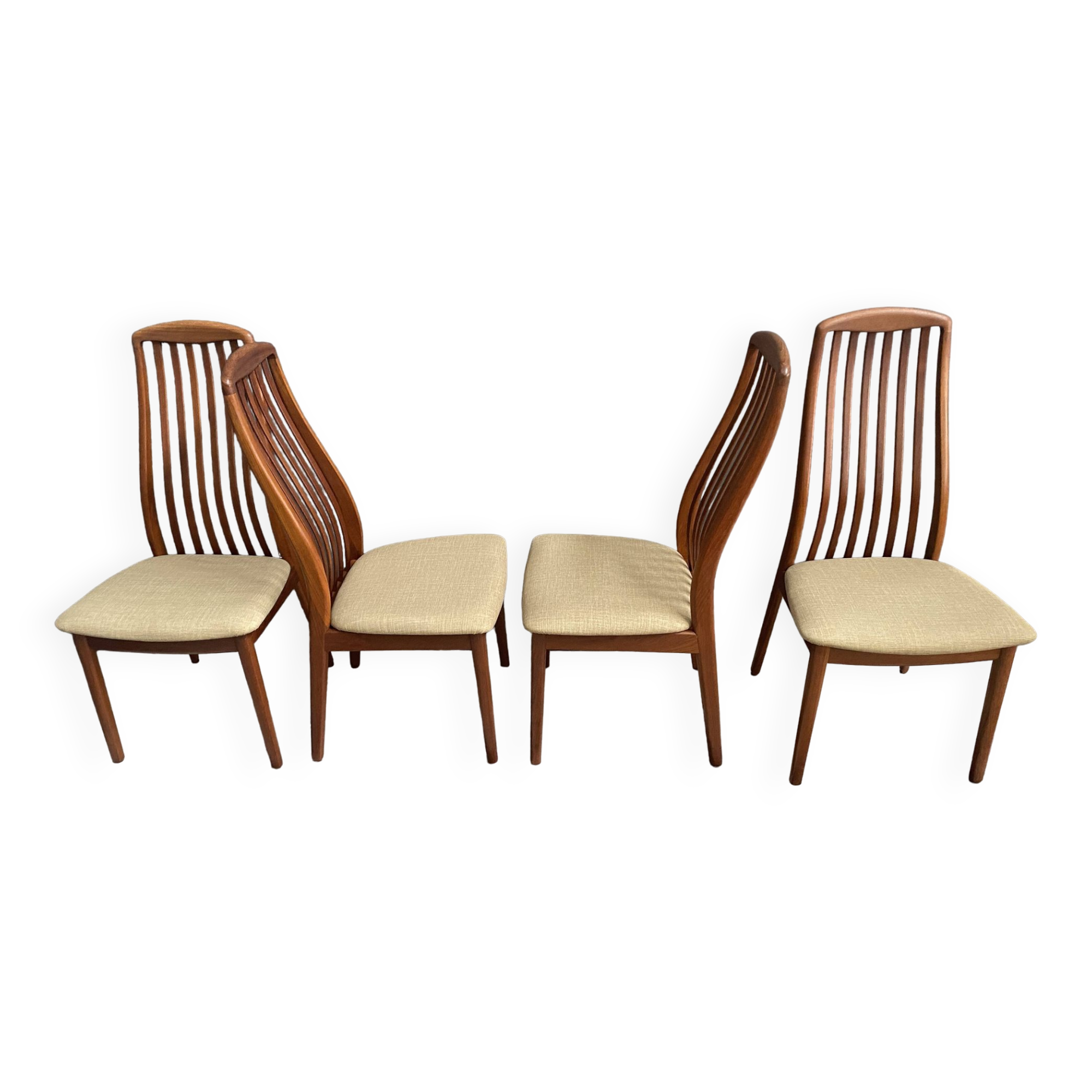 set of 4 Teak Kai Kristiansen chairs  for  Schou Andersen 1960s Denmark