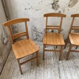 4 golden oak chairs