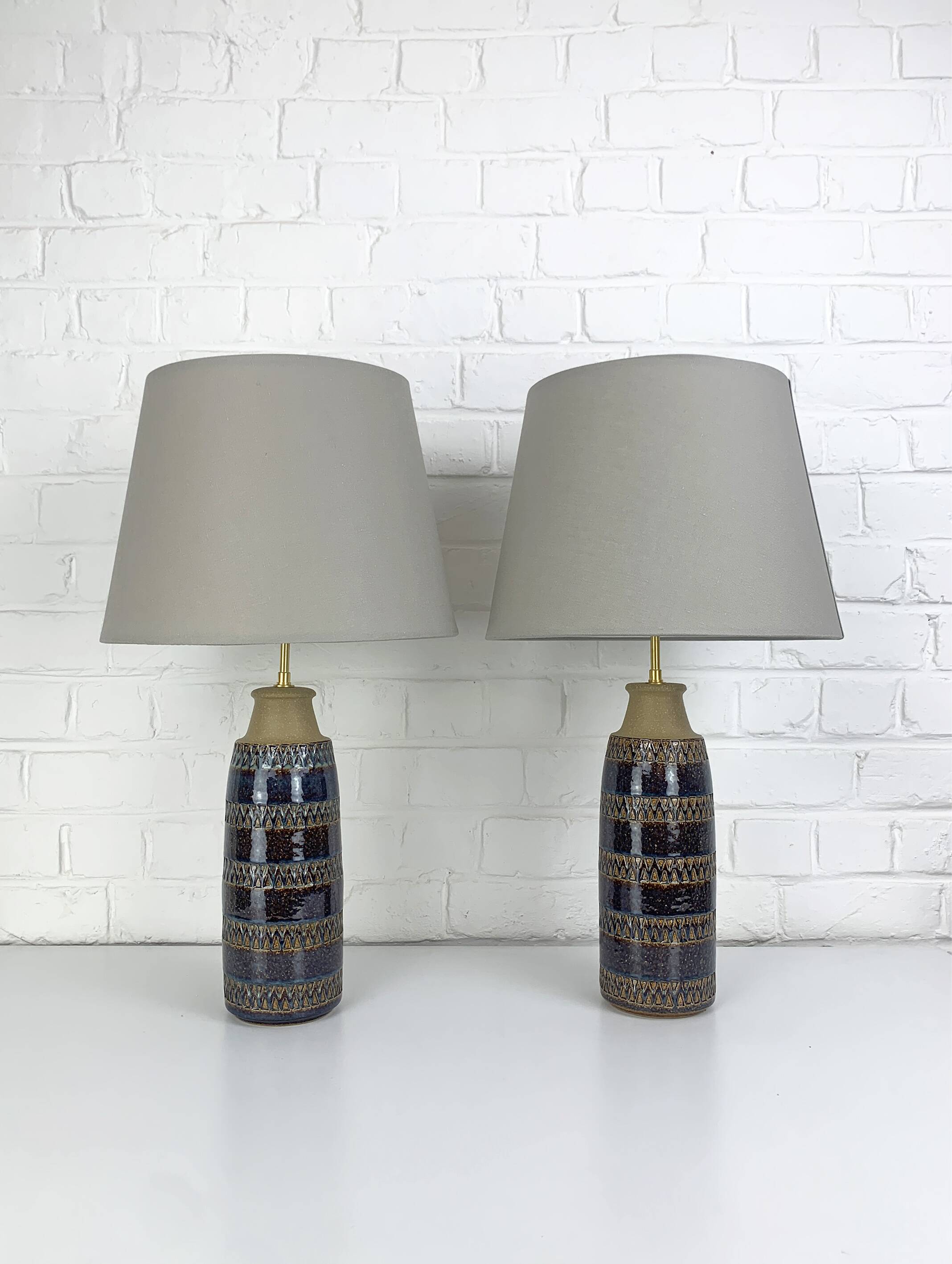 Pair of Erling Mortensen ceramic table lamps, Soholm, Denmark, 1960s