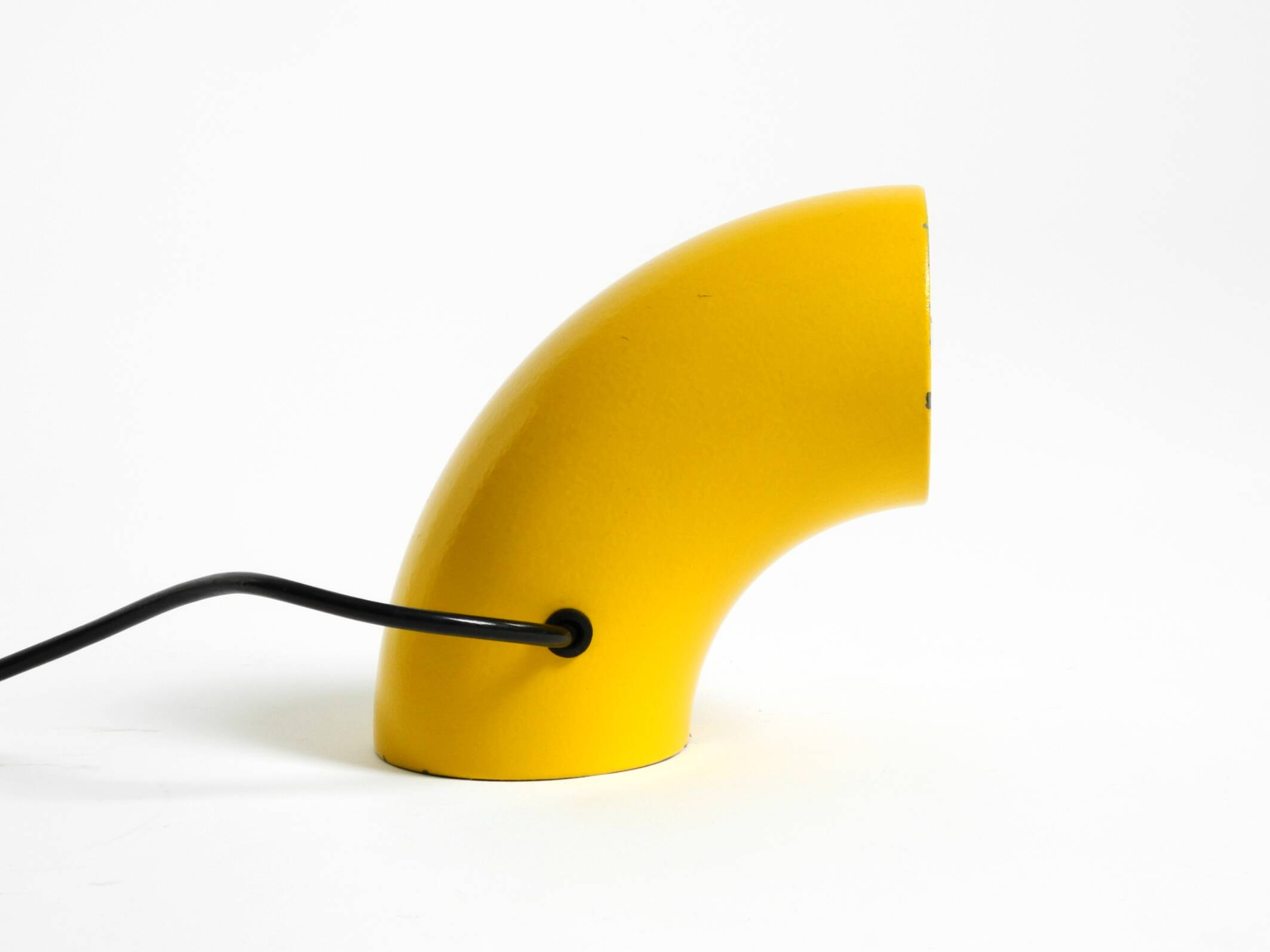 Very rare original Space Age 60s yellow table lamp made of iron by Temde