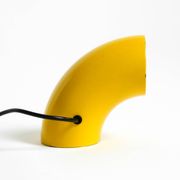 Very rare original Space Age 60s yellow table lamp made of iron by Temde