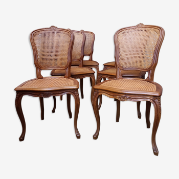 6 chairs canned Louis XV style