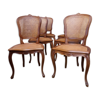 6 chairs canned Louis XV style
