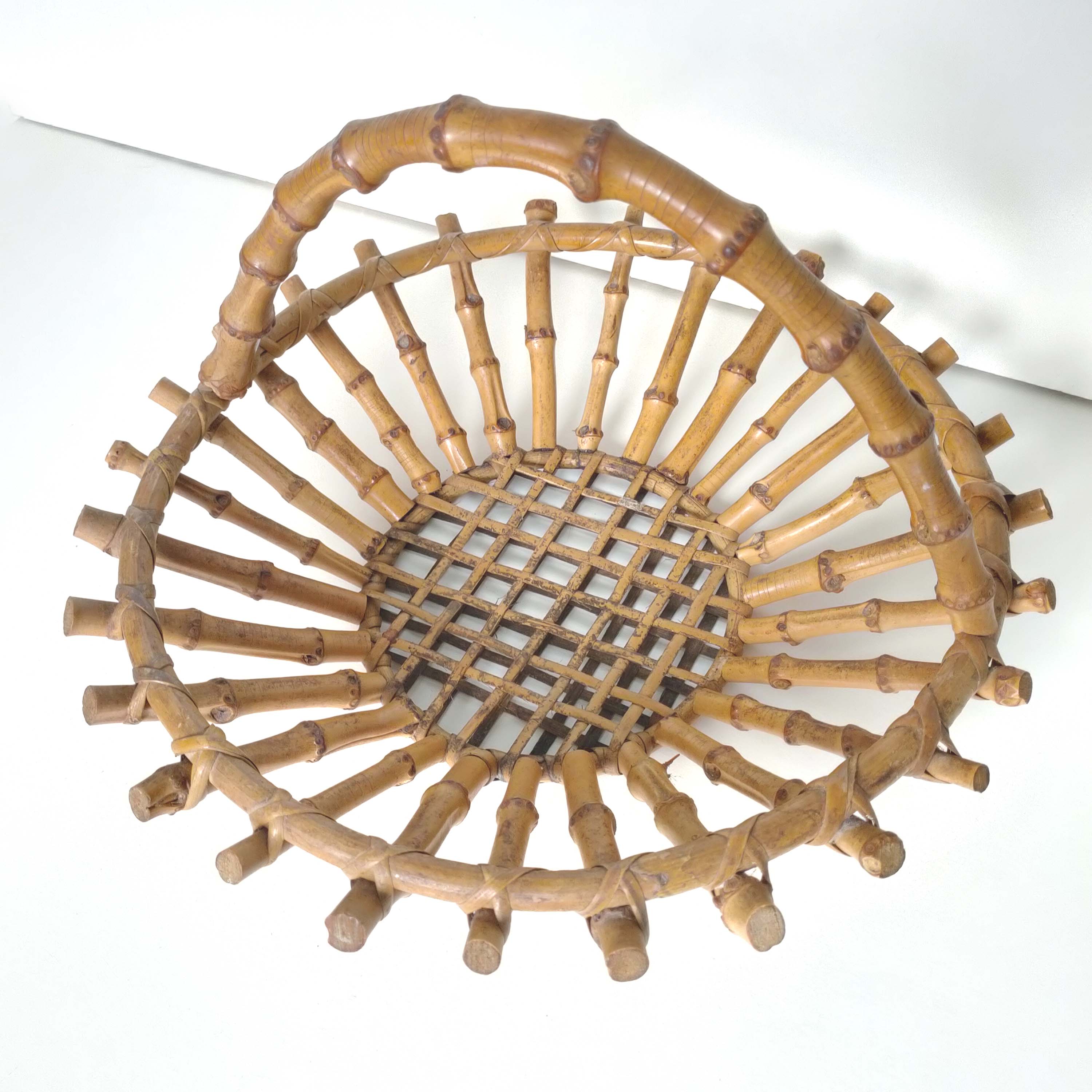 Bamboo and rattan fruit basket