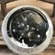 Old Wall Lamp Molded Glass + Support Metal Black Vintage