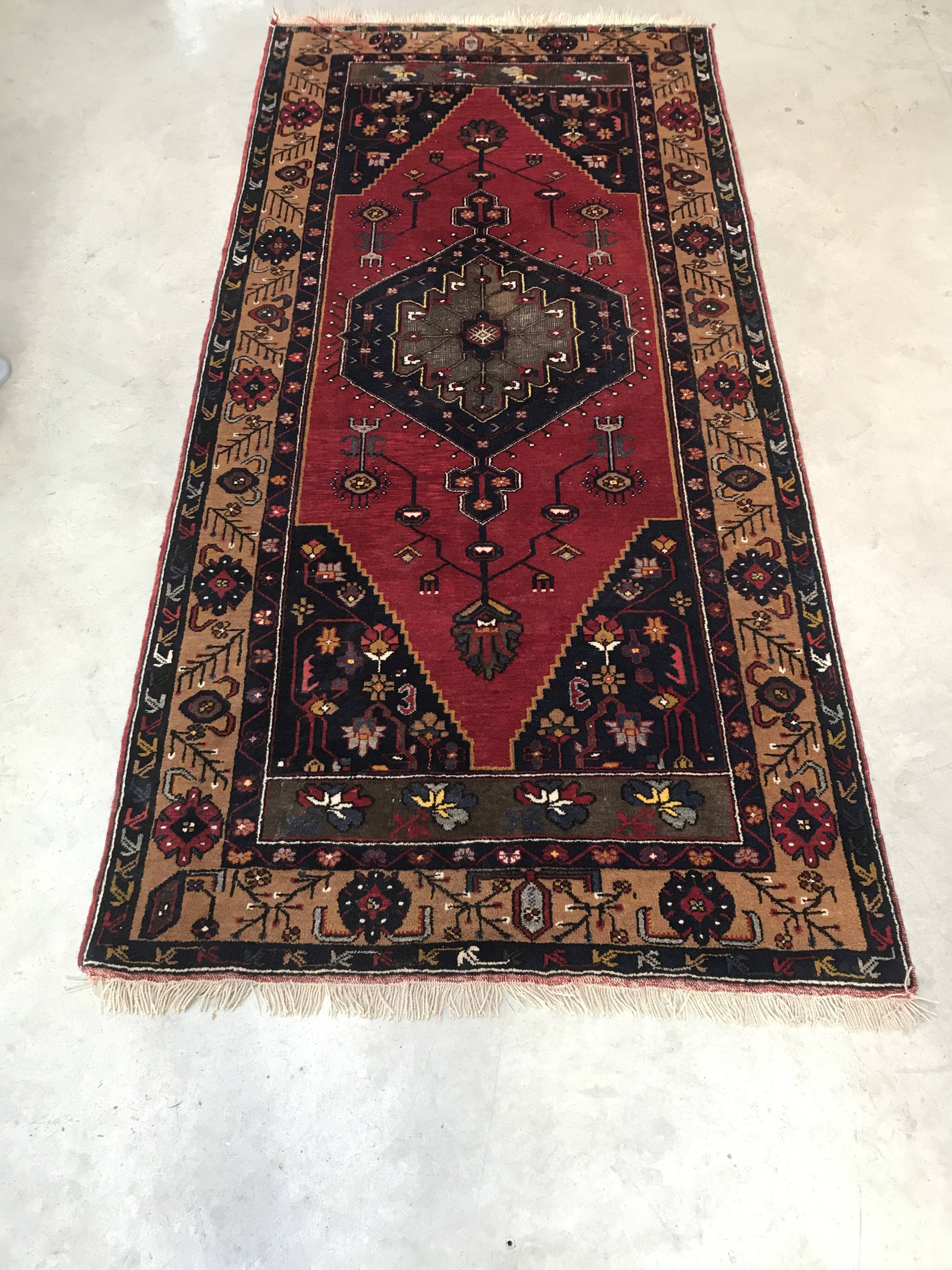 Turkish carpet handmade by Yahyahli tribe