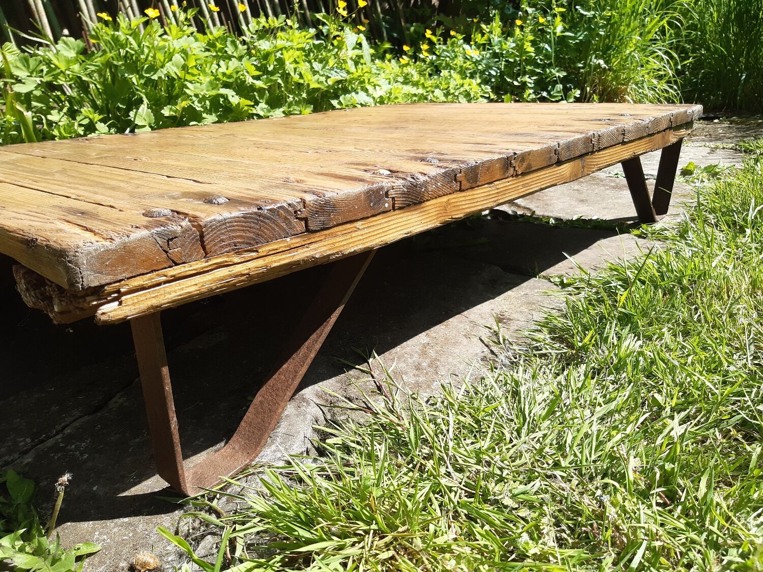 Coffee table factory tray base industrial deco iron