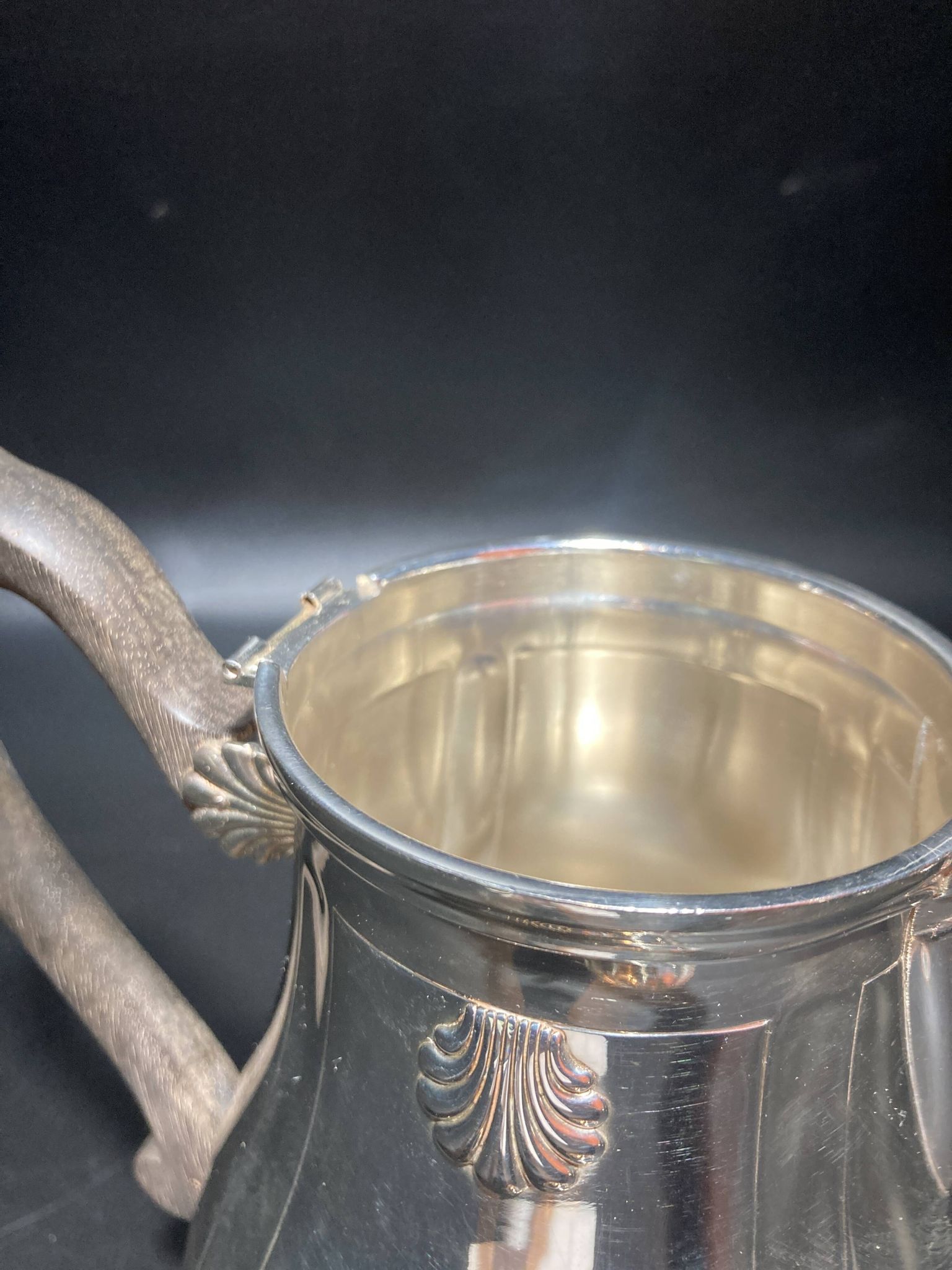 Silver metal teapot