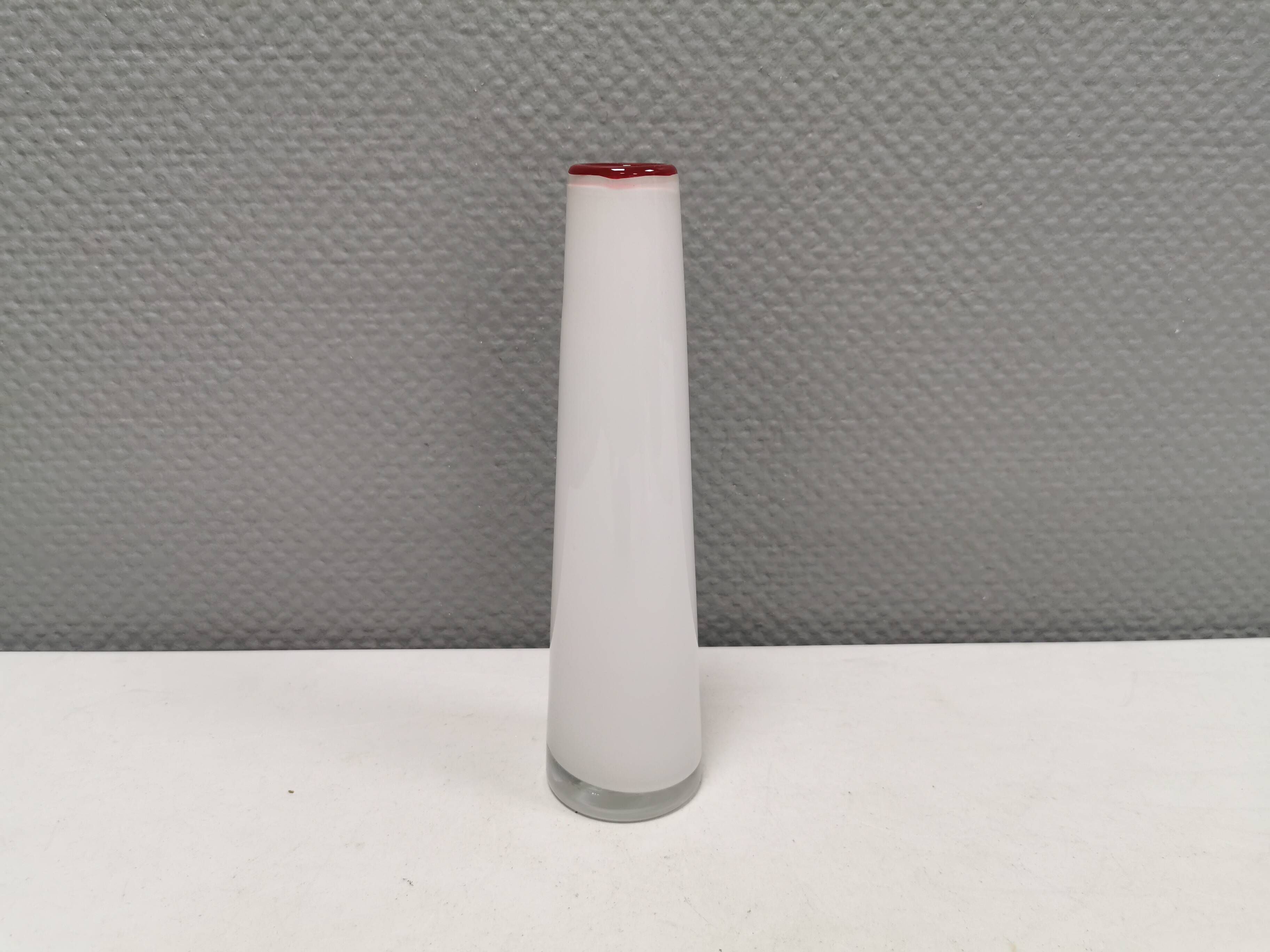 Slim mouth-blown vase from Danish holmegaard glassworks, estimated 1980s.