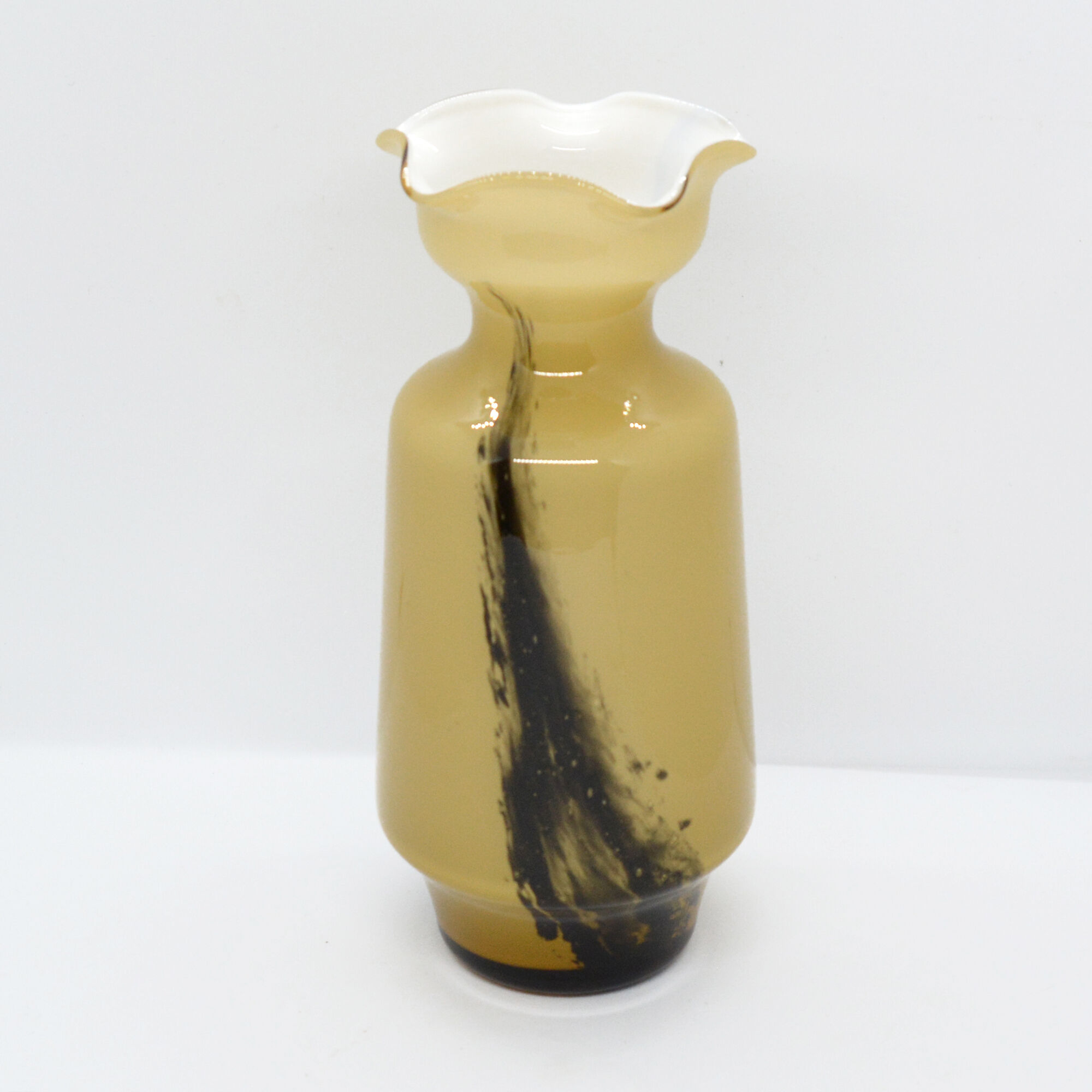 Glass vase V.B. opaline Florence, Italy of the 1970