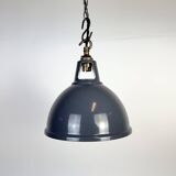 Vintage Industrial Grey Painted Pendant Lamp