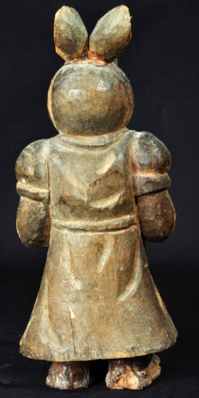 Carved wood representing the rabbit from Alice in Wonderland, late 19th century