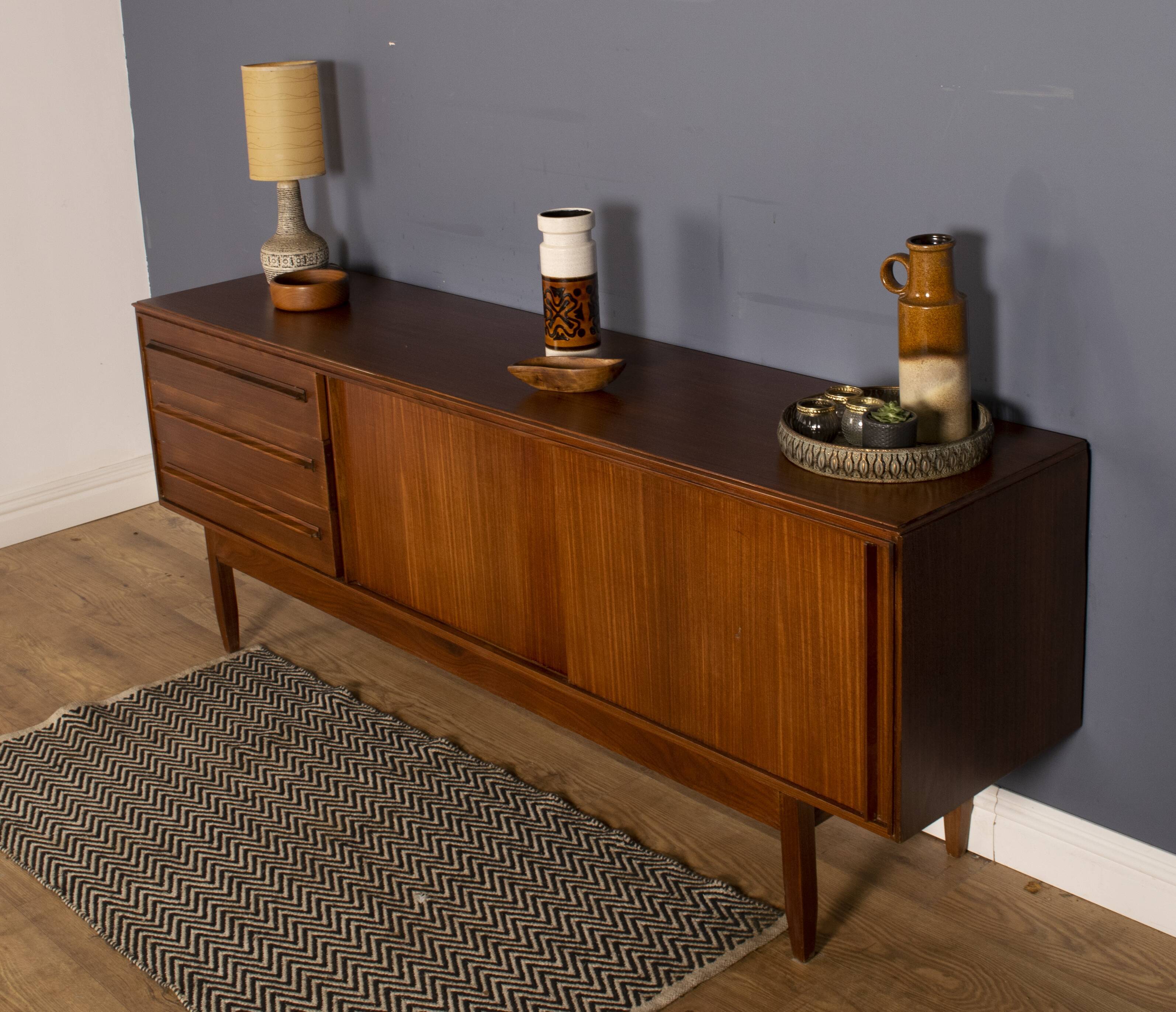 Restored 1960s Long Aformosia Sideboard By White & Newton