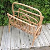 Vintage rattan magazine holder