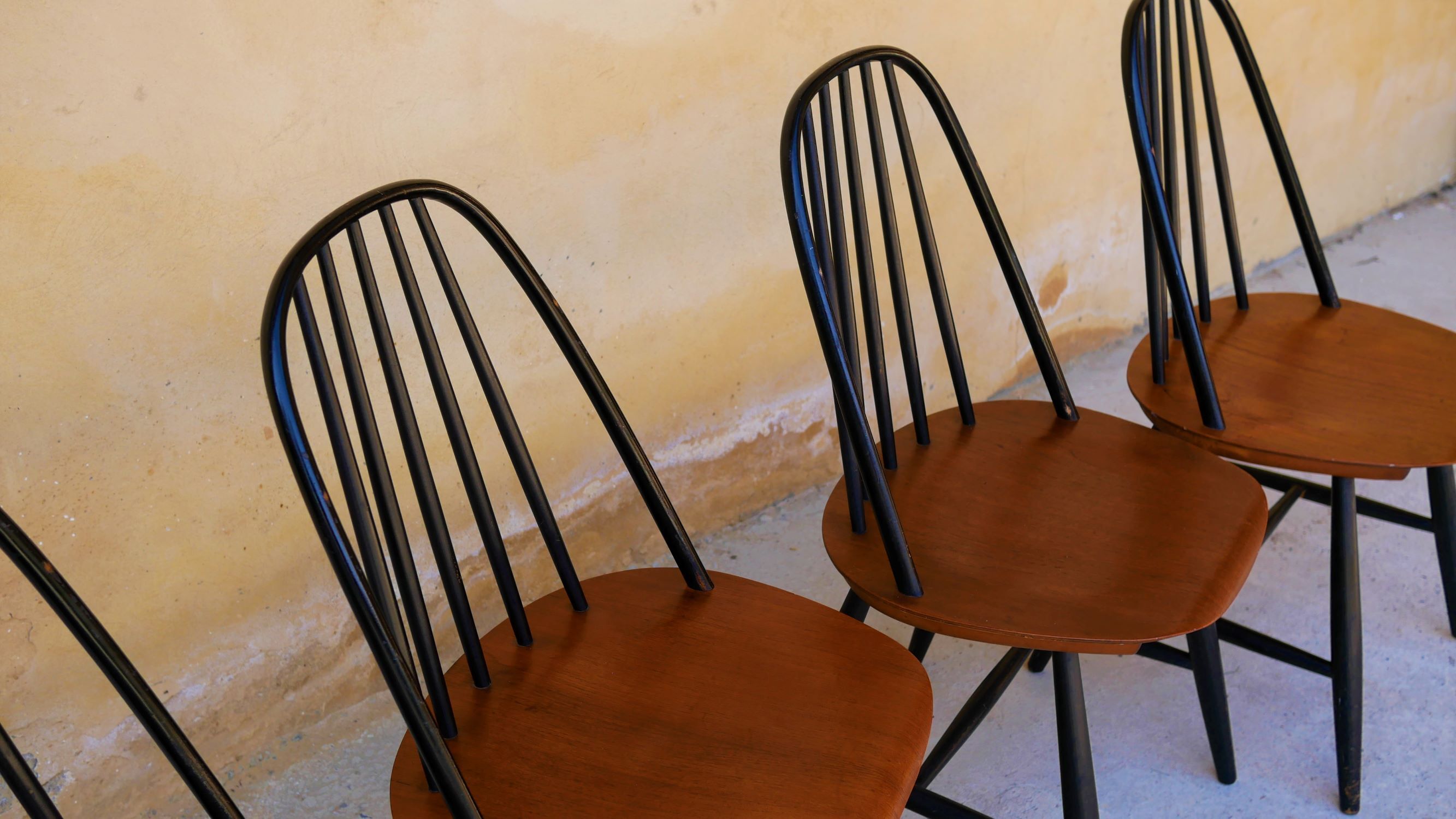 Set of 4 chairs Scandinavian by Sven Erik Fryklund for Hagafors Stolfabrik