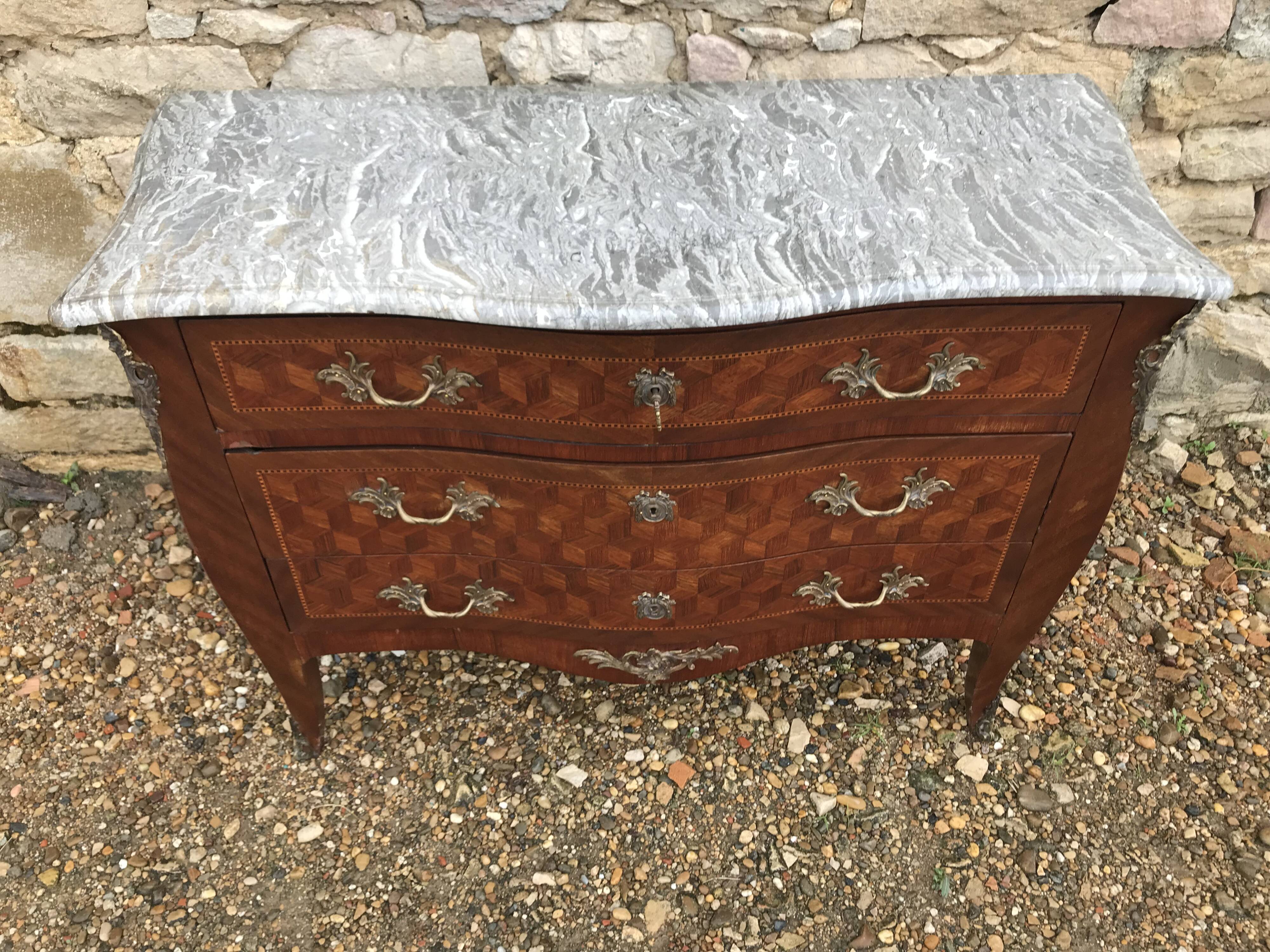 Commode Louis XV Bois de rose