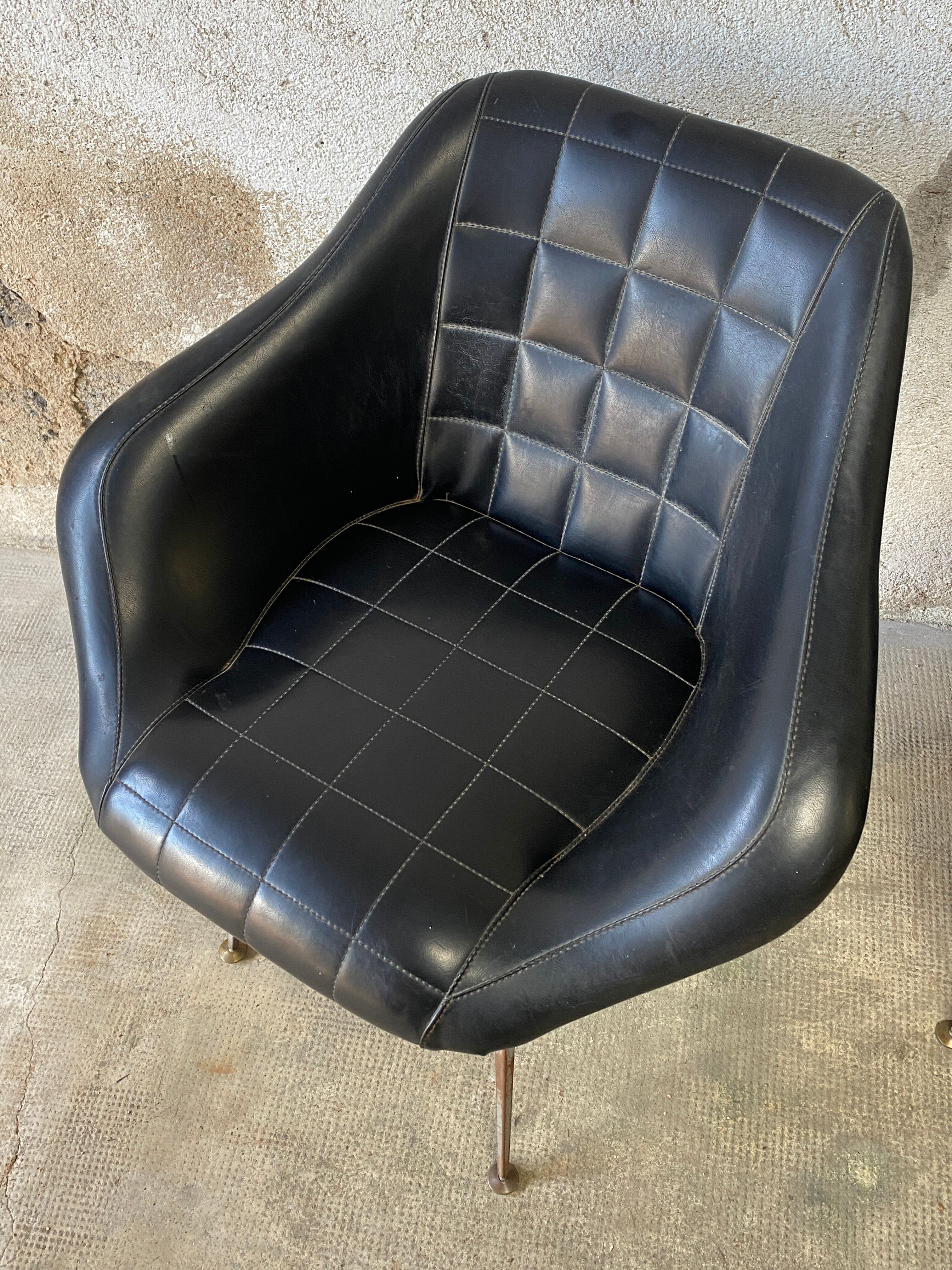 Pair of upholstered armchair year 60
