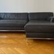 Black leather corner sofa – IKEA KRAMFORS – timeless design