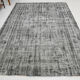 7x9 distressed black vintage rug, 205x292cm