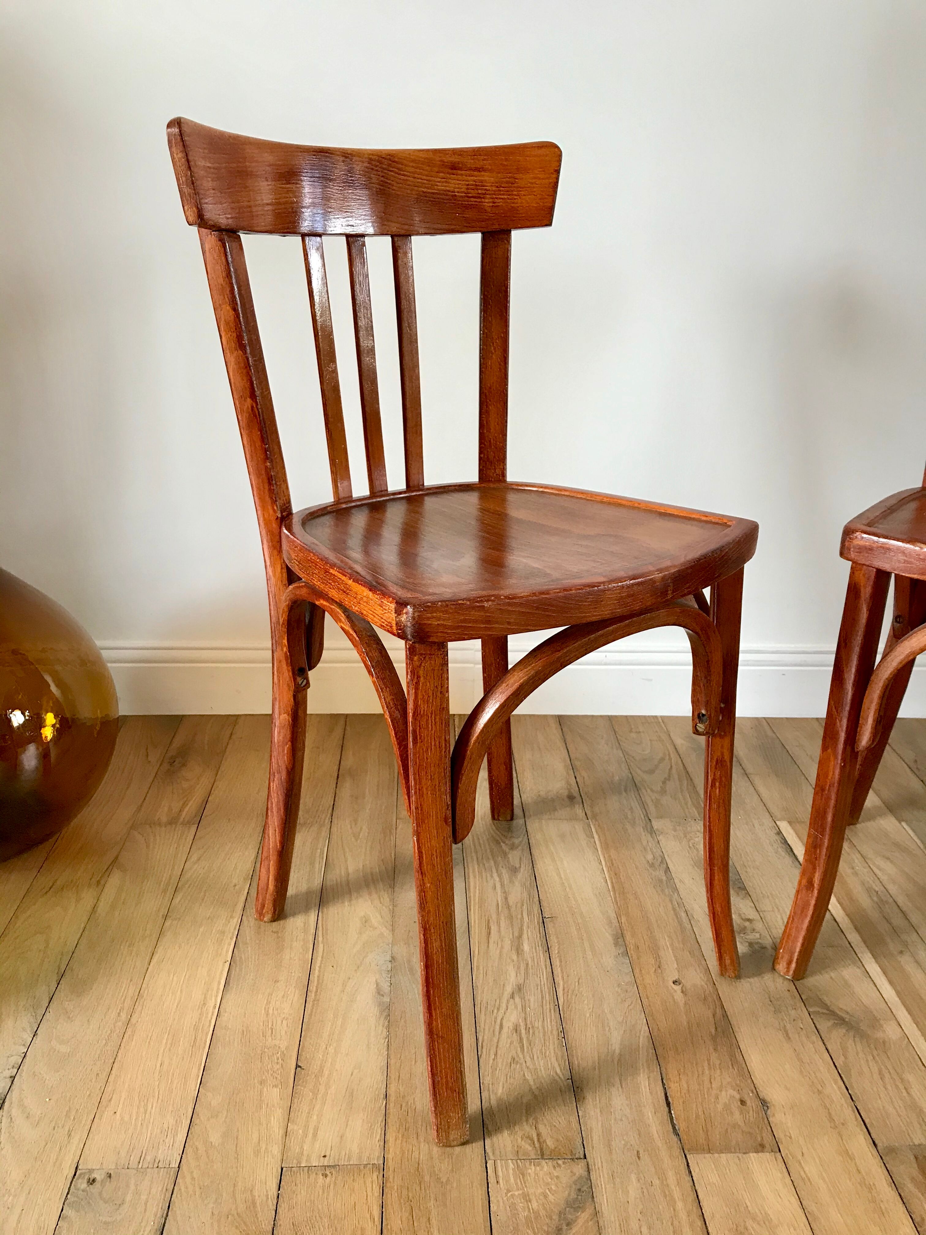 Duo de chaises bistrot Luterma années 30