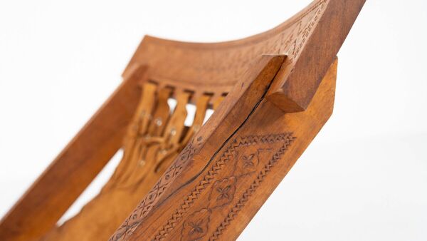 Pair of Folding Chair, Wood and Leather, Brazilian style