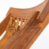 Pair of Folding Chair, Wood and Leather, Brazilian style