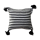 Berber cushion black lines and white medium