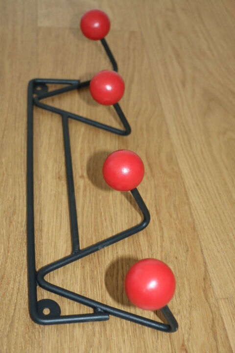 Coat rack 4 red balls - 1960s