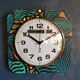 Horloge vintage pendule murale silencieuse carrée "Jaz vert noir"