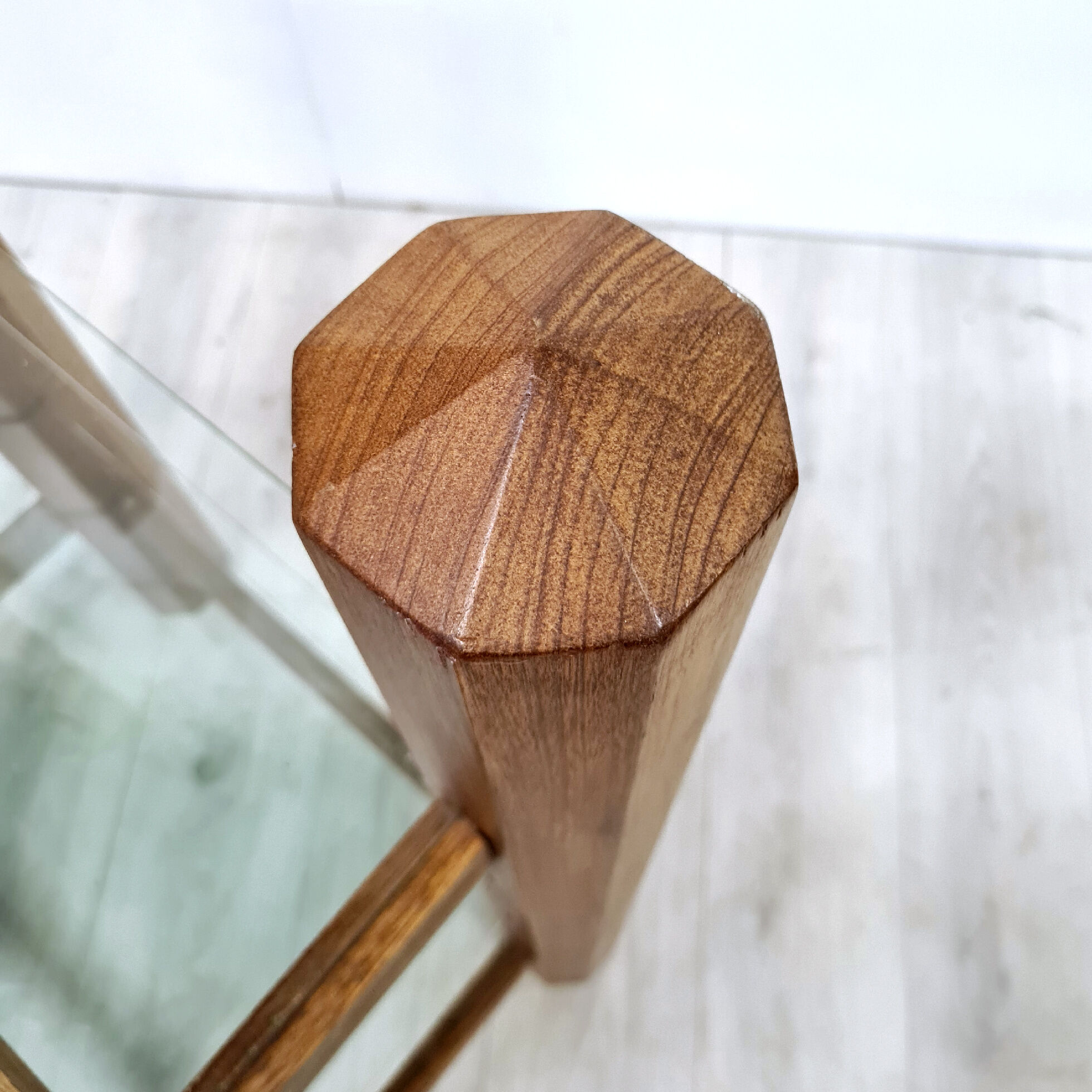 Custom made solid wood and glass hifi rack, 1970s