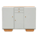 Renovated vintage buffet in Mado style – Celadon Libéron and natural wood – 13