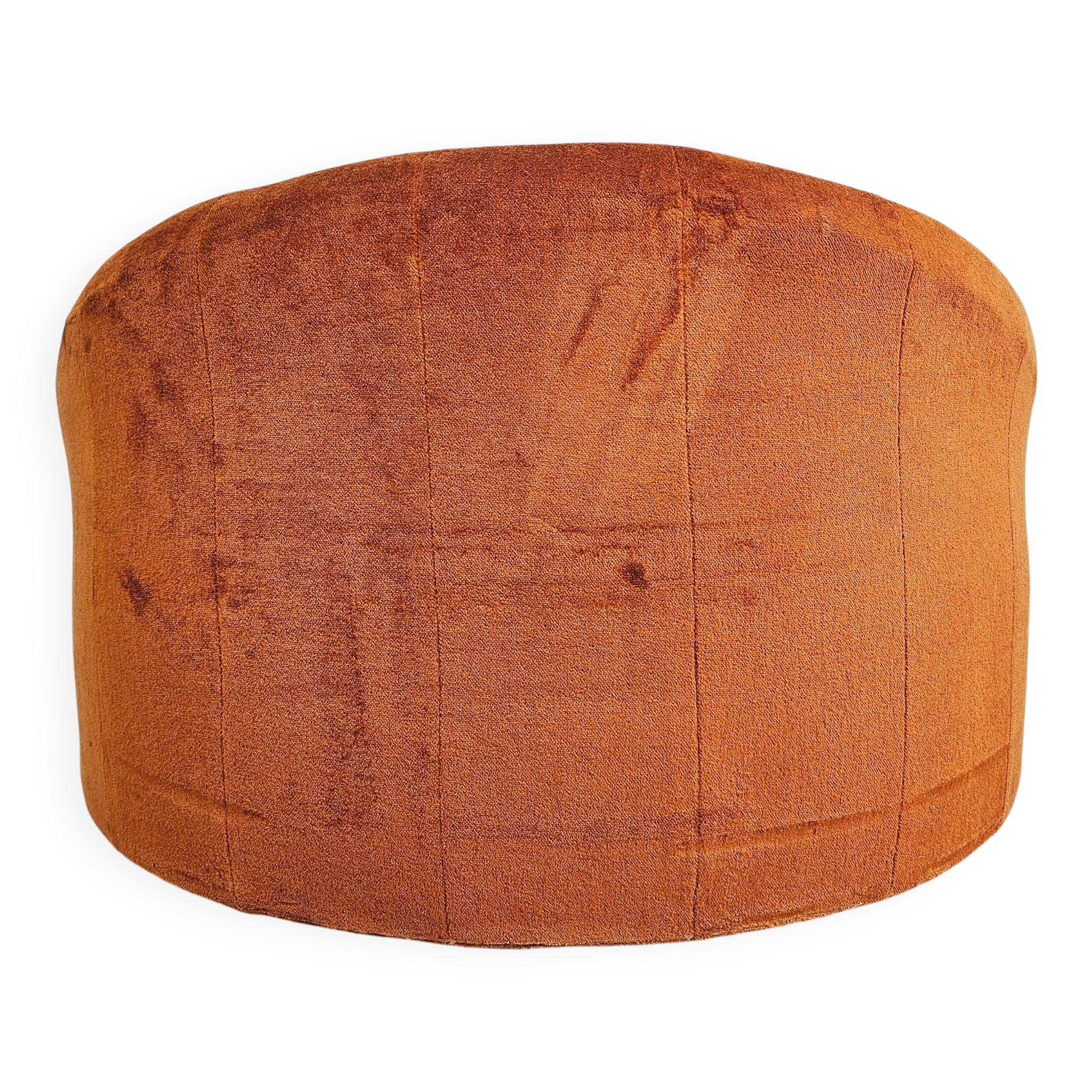 Round armchair in the style of Pierre Paulin, oversized pouf, velvet.