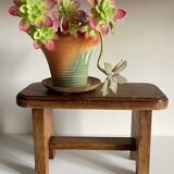 Vintage solid oak stool