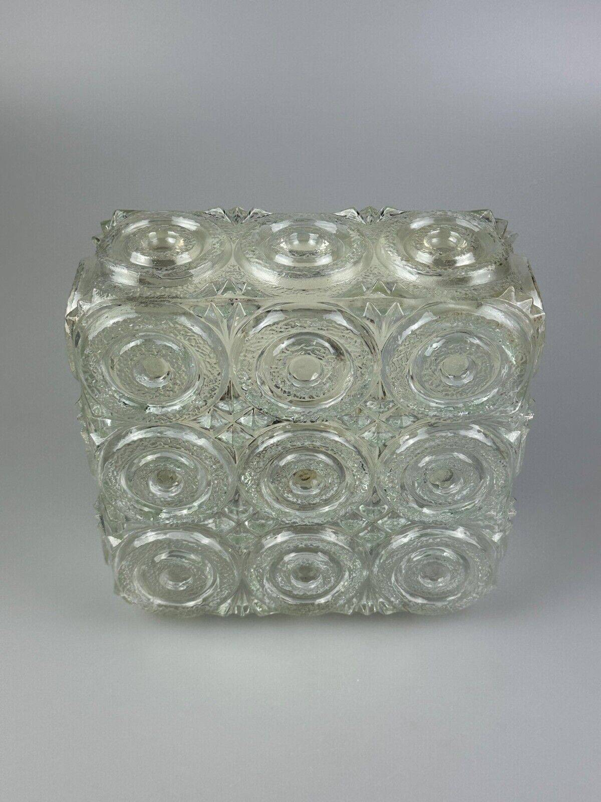 Limburg glass and metal ceiling light, Germany 1960