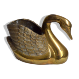 XXL brass swan pot cover