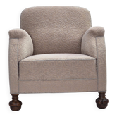 Fauteuil art déco danois des années 1950, meuble en laine, pieds en bois de chêne.